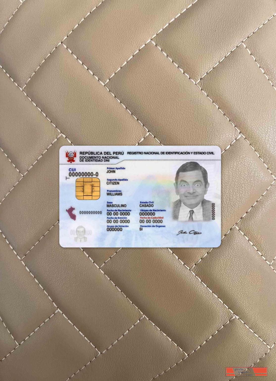 Peru ID photolook FRONT PSD template